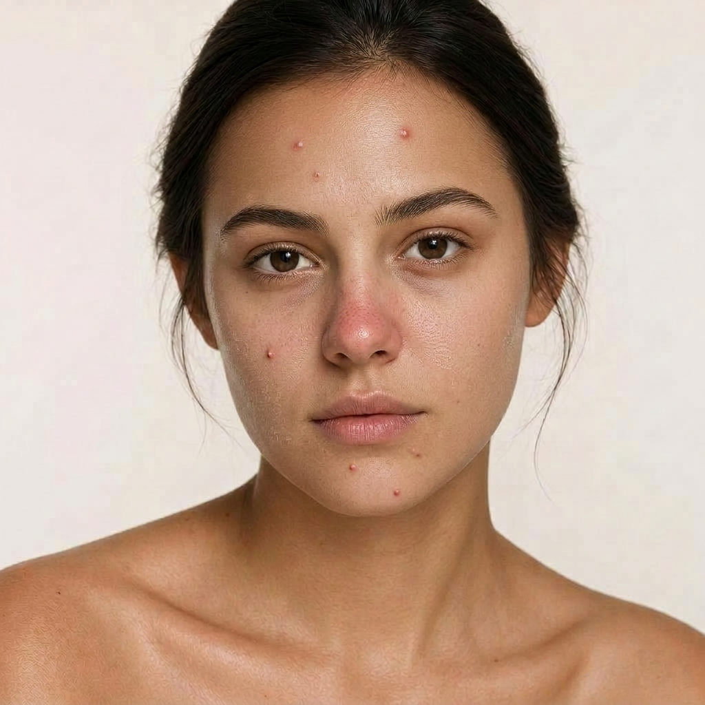 Natural skin before consistent mask use